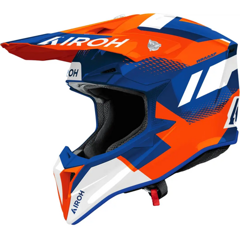 Casco Airoh Wraaap Vision Orange/Blue Gloss