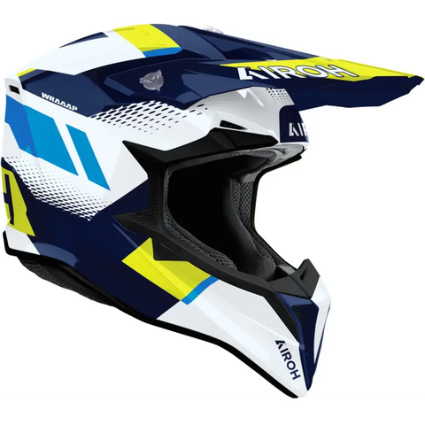 Casco Airoh Wraaap Vision Yellow/Blue Gloss