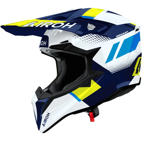 Casco Airoh Wraaap Vision Yellow/Blue Gloss