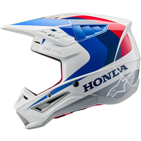 Casco Alpinestars Honda SM5 White/Blue/Red Glossy