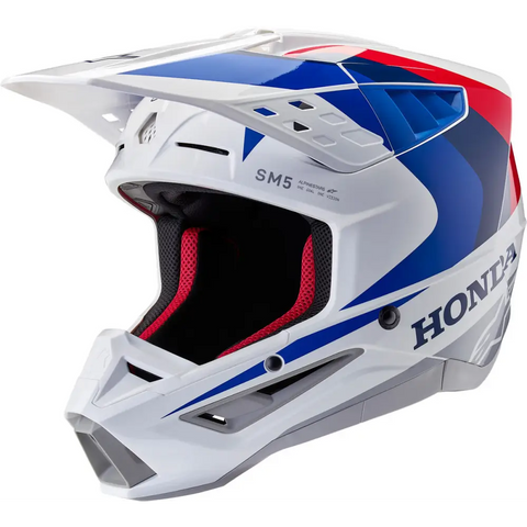 Casco Alpinestars Honda SM5 White/Blue/Red Glossy