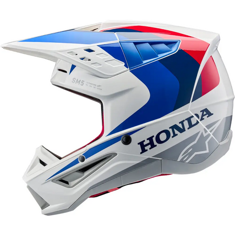 Casco Alpinestars Honda SM5 White/Blue/Red Glossy