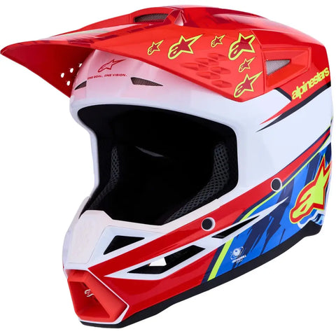 Casco Alpinestars S-M3 Falcon Red/White/Blue