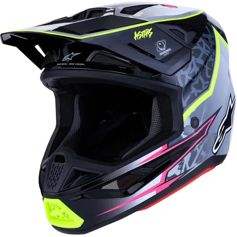 Casco Alpinestars S-M7 Blaster Black/Grey/Yellow