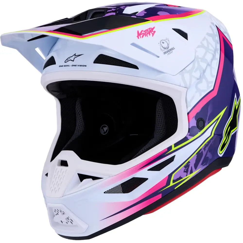 Casco Alpinestars S-M7 Blaster White/Pink/Purple