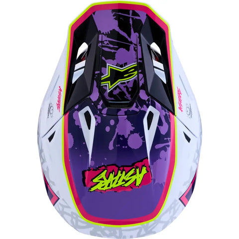 Casco Alpinestars S-M7 Blaster White/Pink/Purple