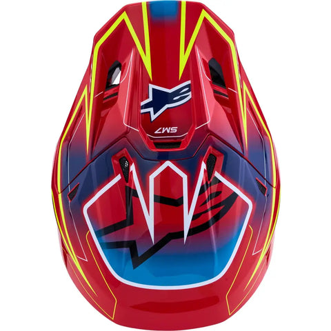 Casco Alpinestars S-M7 Cast Red/Yellow Fluo/Blue Glossy