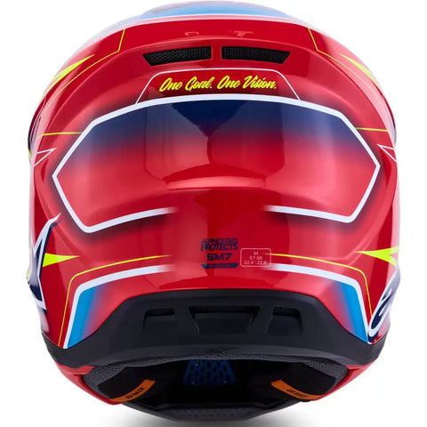 Casco Alpinestars S-M7 Cast Red/Yellow Fluo/Blue Glossy