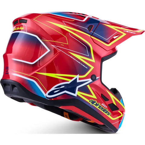 Casco Alpinestars S-M7 Cast Red/Yellow Fluo/Blue Glossy