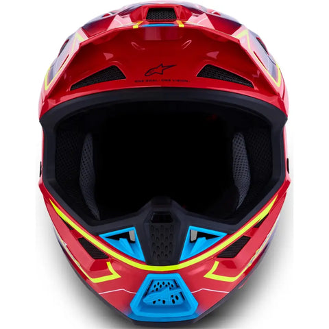 Casco Alpinestars S-M7 Cast Red/Yellow Fluo/Blue Glossy