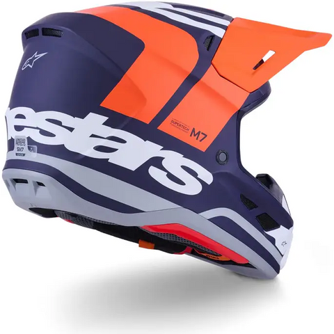 Casco Alpinestars S-M7 Core, Orange/Blue Matt