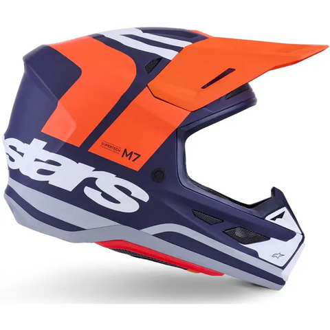 Casco Alpinestars S-M7 Core, Orange/Blue Matt