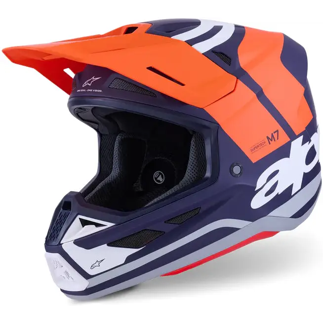 Casco Alpinestars S-M7 Core, Orange/Blue Matt