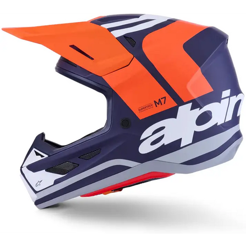 Casco Alpinestars S-M7 Core, Orange/Blue Matt