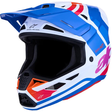 Casco Alpinestars S-M7 Core White/Blue/Orange