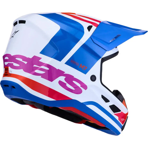 Casco Alpinestars S-M7 Core White/Blue/Orange