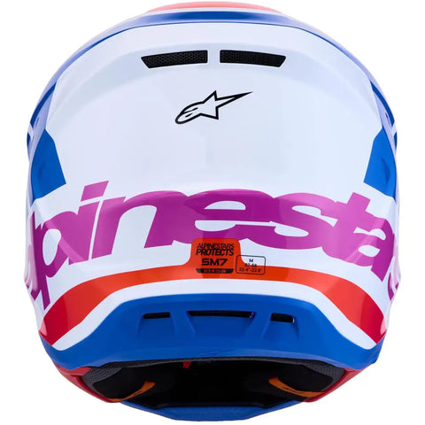 Casco Alpinestars S-M7 Core White/Blue/Orange