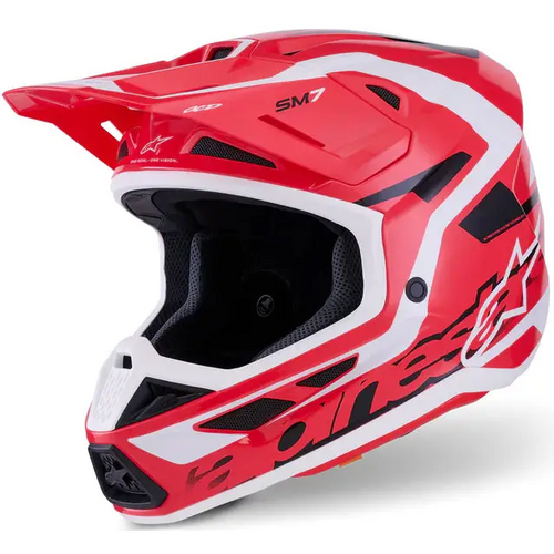 Casco Alpinestars S-M7 Deed Red/Black/White Glossy
