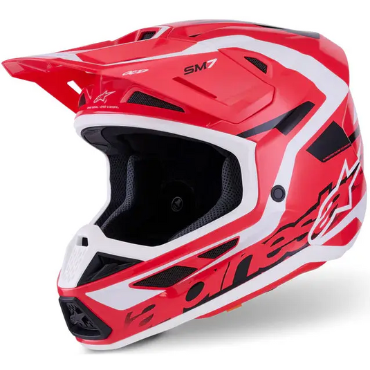Casco Alpinestars S-M7 Deed Red/Black/White Glossy