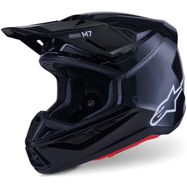 Casco Alpinestars S-M7 Solid, Black Glossy