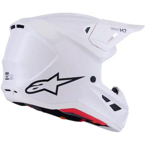 Casco Alpinestars S-M7 Solid, White Glossy
