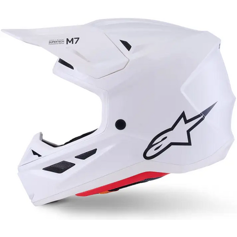 Casco Alpinestars S-M7 Solid, White Glossy