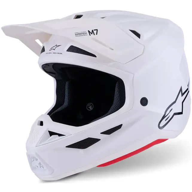 Casco Alpinestars S-M7 Solid, White Glossy