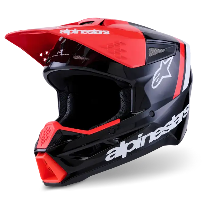 Casco Alpinestars SM3 ECE06/DOT Radium Black/Red Fluo/White Glossy