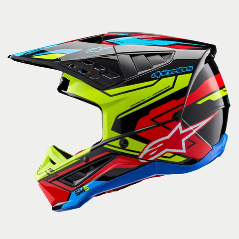 Casco Alpinestars SM5 Action 2 Black/Yellow Fluo/Bright Red Glossy