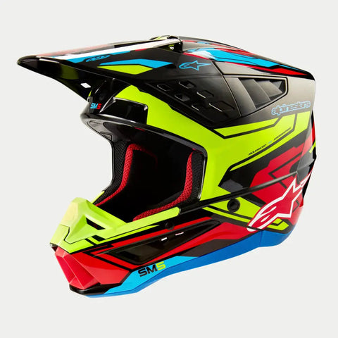 Casco Alpinestars SM5 Action 2 Black/Yellow Fluo/Bright Red Glossy