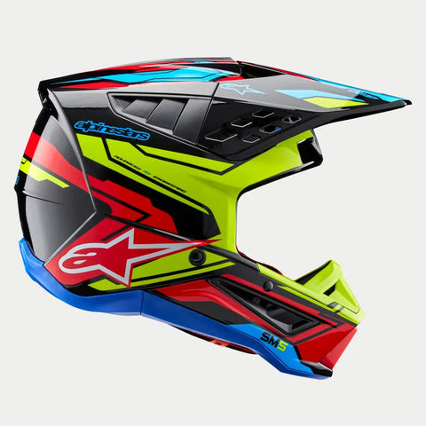 Casco Alpinestars SM5 Action 2 Black/Yellow Fluo/Bright Red Glossy