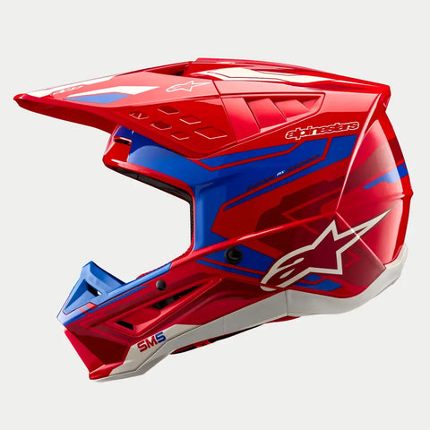 Casco Alpinestars SM5 Action 2 Bright Red/Blue Glossy
