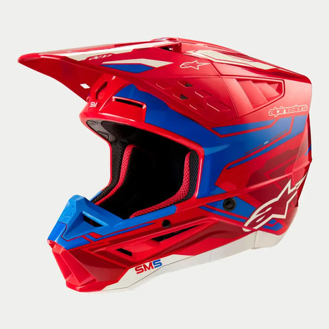 Casco Alpinestars SM5 Action 2 Bright Red/Blue Glossy