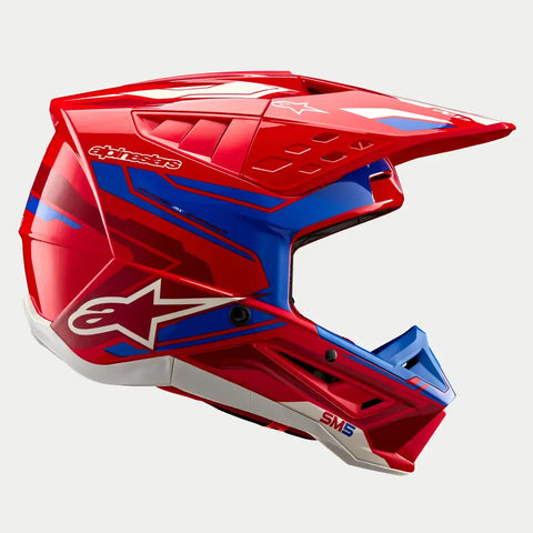 Casco Alpinestars SM5 Action 2 Bright Red/Blue Glossy