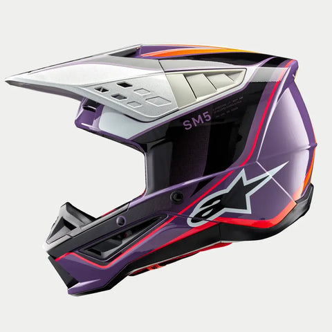 Casco Alpinestars SM5 Sail Violet/Black/Silver Glossy