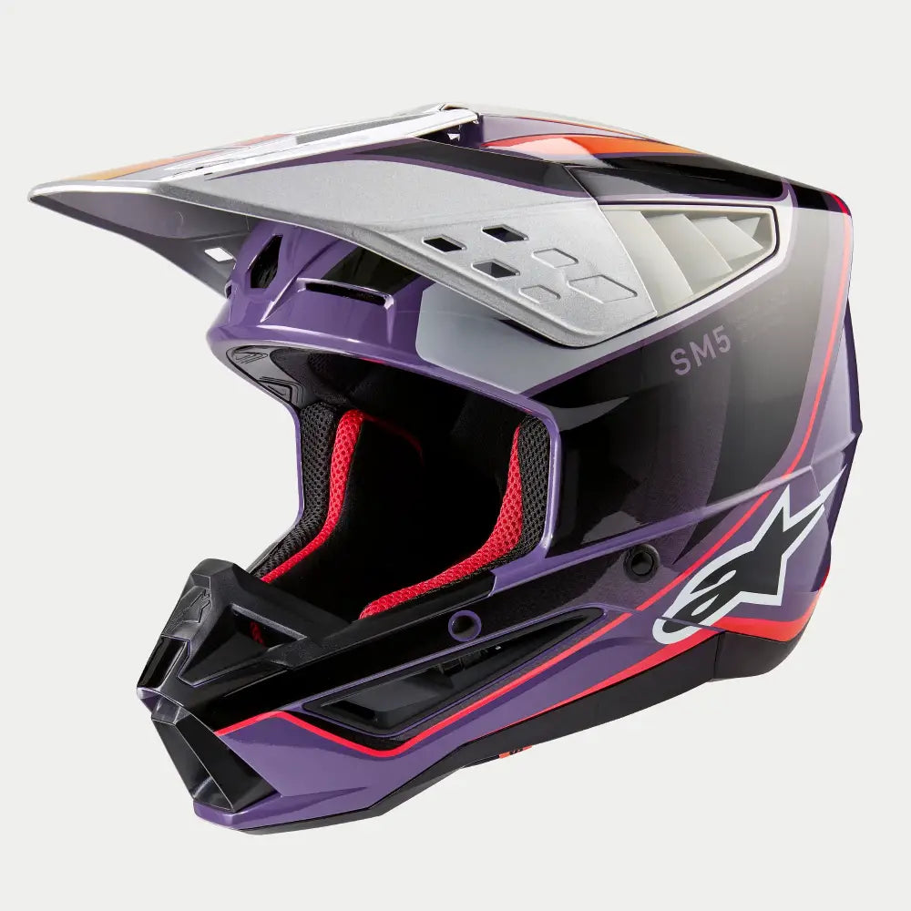 Casco Alpinestars SM5 Sail Violet/Black/Silver Glossy