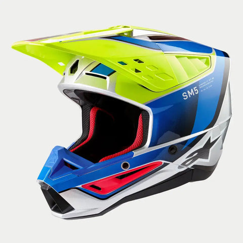 Casco Alpinestars SM5 Sail Yellow Fluo/Enamel/Blue Silver Glossy