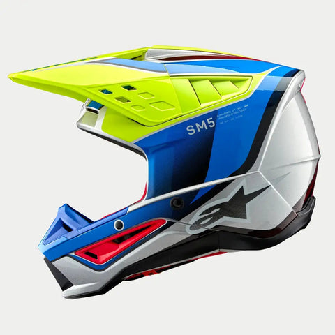 Casco Alpinestars SM5 Sail Yellow Fluo/Enamel/Blue Silver Glossy