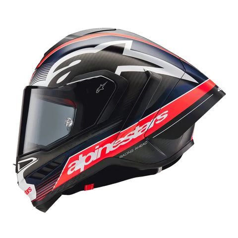 Casco Alpinestars Supertech R10 Team Black/Carbon Red Fluo/Blue Matte