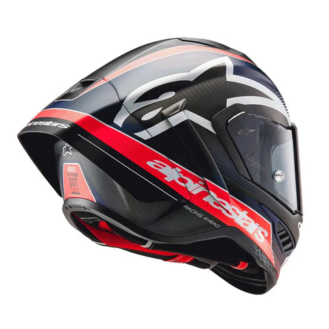 Casco Alpinestars Supertech R10 Team Black/Carbon Red Fluo/Blue Matte