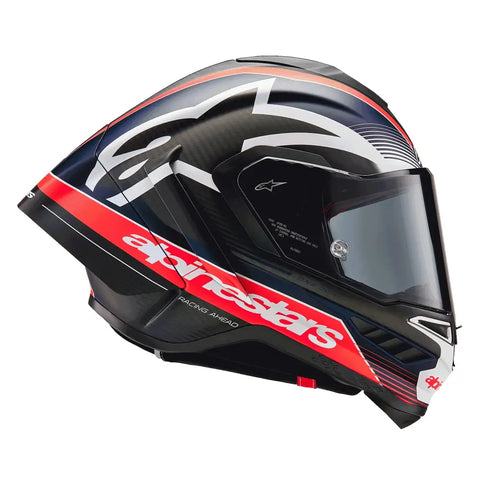 Casco Alpinestars Supertech R10 Team Black/Carbon Red Fluo/Blue Matte