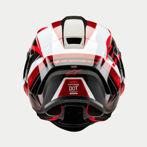Casco Alpinestars Supertech R10 Team Black/Carbon Red/White Glossy