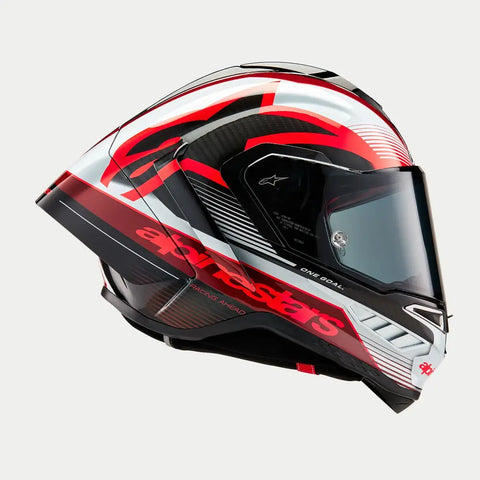 Casco Alpinestars Supertech R10 Team Black/Carbon Red/White Glossy