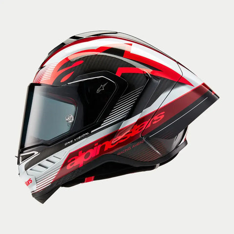 Casco Alpinestars Supertech R10 Team Black/Carbon Red/White Glossy