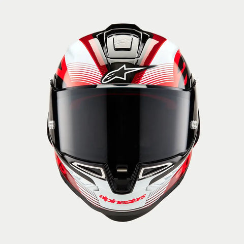 Casco Alpinestars Supertech R10 Team Black/Carbon Red/White Glossy