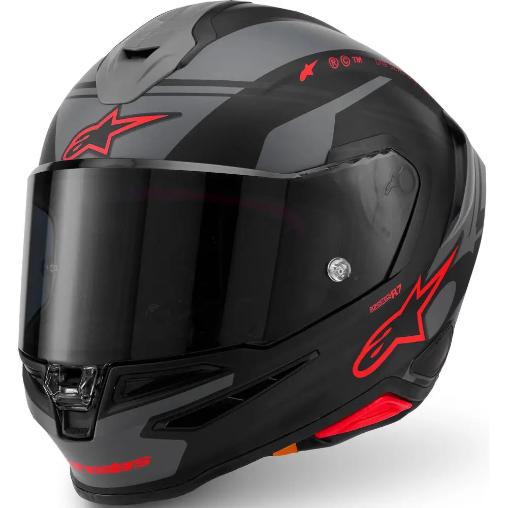 Casco Alpinestars Supertech R7 A-Core Black/Gray/Red Matte