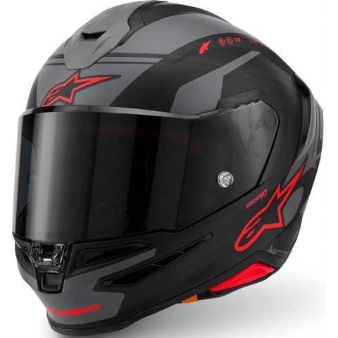 Casco Alpinestars Supertech R7 A-Core Black/Gray/Red Matte