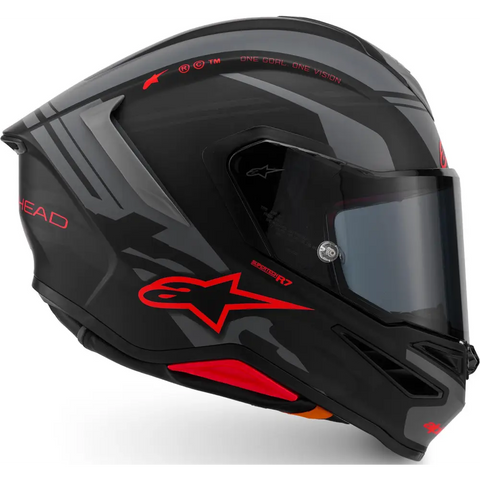 Casco Alpinestars Supertech R7 A-Core Black/Gray/Red Matte