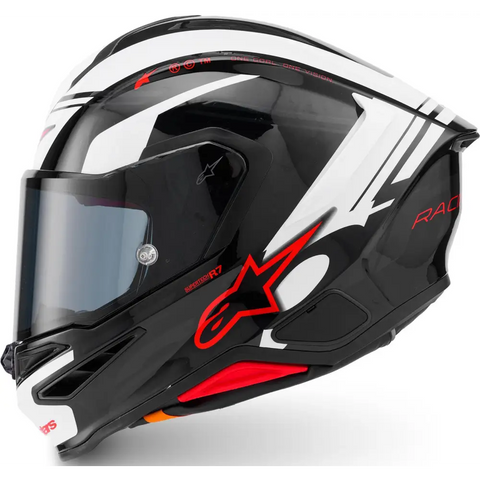 Casco Alpinestars Supertech R7 A-Core Black/White/Red Glossy