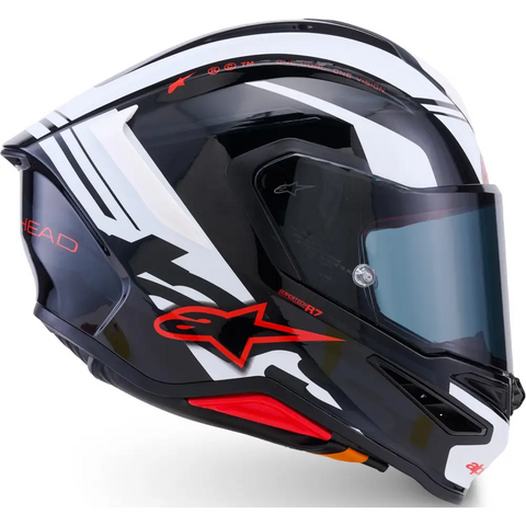 Casco Alpinestars Supertech R7 A-Core Black/White/Red Glossy